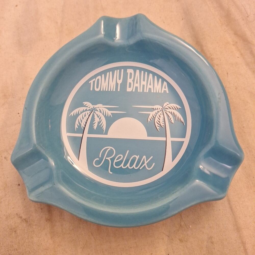 Tommy Bahama Relax Souvenir Blue Ashtray 5.25 In.